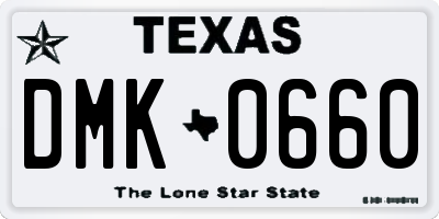 TX license plate DMK0660