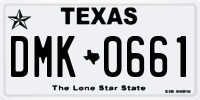 TX license plate DMK0661