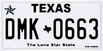 TX license plate DMK0663