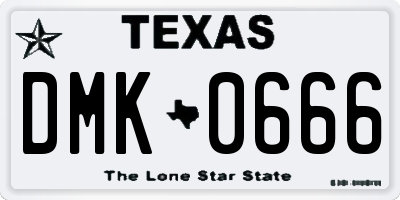 TX license plate DMK0666