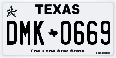 TX license plate DMK0669
