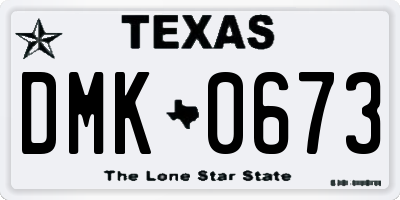 TX license plate DMK0673