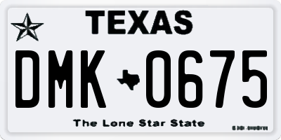 TX license plate DMK0675