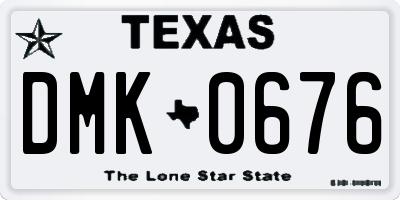 TX license plate DMK0676