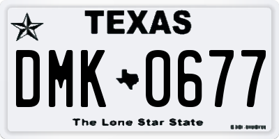 TX license plate DMK0677