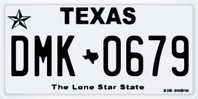 TX license plate DMK0679