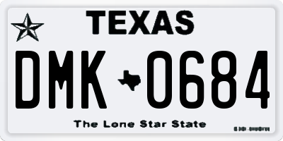 TX license plate DMK0684