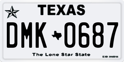 TX license plate DMK0687