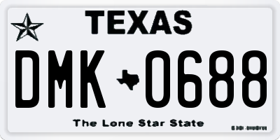 TX license plate DMK0688