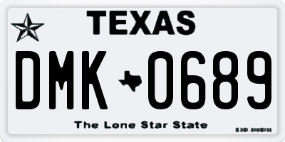 TX license plate DMK0689