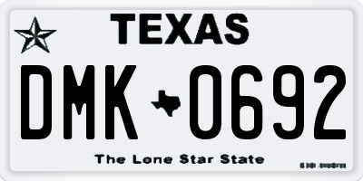 TX license plate DMK0692