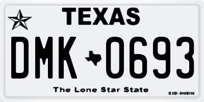 TX license plate DMK0693