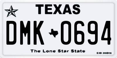 TX license plate DMK0694