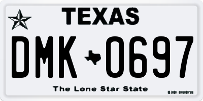 TX license plate DMK0697