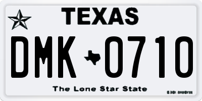 TX license plate DMK0710