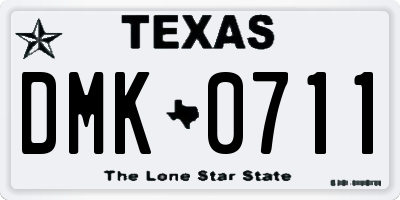 TX license plate DMK0711