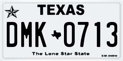 TX license plate DMK0713