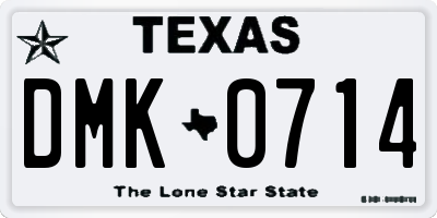 TX license plate DMK0714
