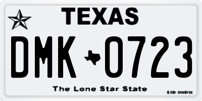 TX license plate DMK0723