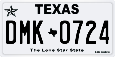 TX license plate DMK0724