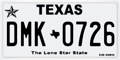 TX license plate DMK0726