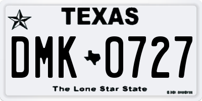 TX license plate DMK0727