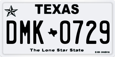 TX license plate DMK0729