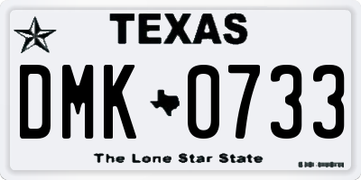 TX license plate DMK0733