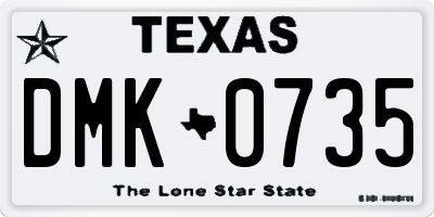 TX license plate DMK0735