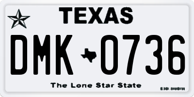 TX license plate DMK0736