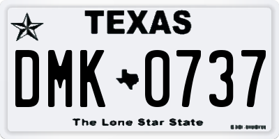 TX license plate DMK0737