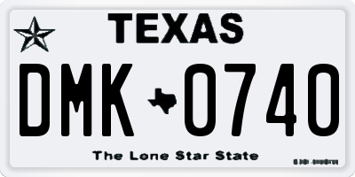 TX license plate DMK0740