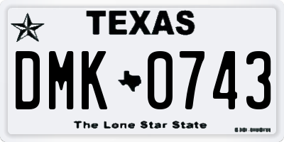 TX license plate DMK0743