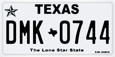 TX license plate DMK0744