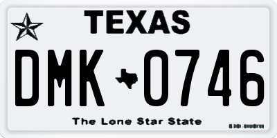 TX license plate DMK0746