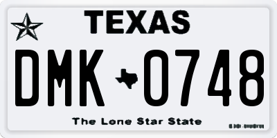 TX license plate DMK0748