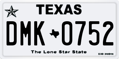 TX license plate DMK0752