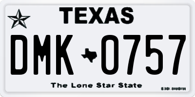 TX license plate DMK0757