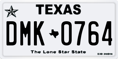 TX license plate DMK0764