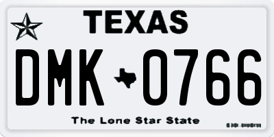 TX license plate DMK0766