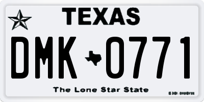 TX license plate DMK0771