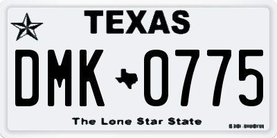 TX license plate DMK0775
