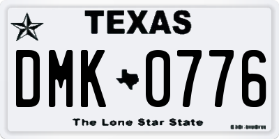 TX license plate DMK0776