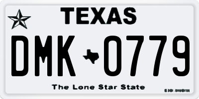 TX license plate DMK0779