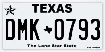 TX license plate DMK0793