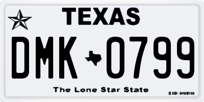 TX license plate DMK0799