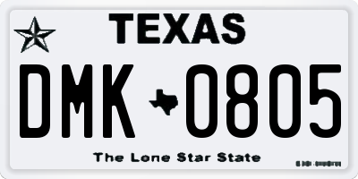 TX license plate DMK0805