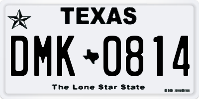 TX license plate DMK0814