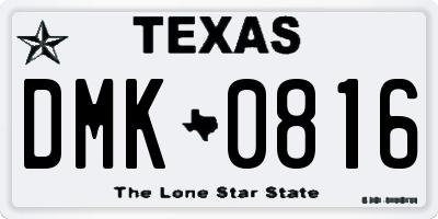 TX license plate DMK0816