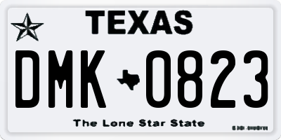 TX license plate DMK0823